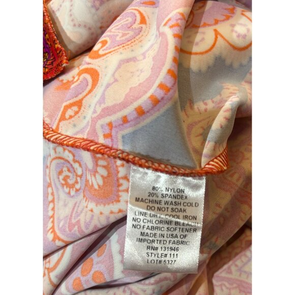 Jude Connally Dress Sz M Paisley Print Bright Colorful Boho 3/4 Sleeves Quality - Picture 4 of 9